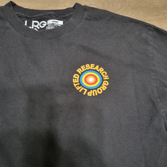 LRG Lifted Research Group Shirt Men Large Black Graphic Tee Spell Out Normcore - Picture 3 of 7